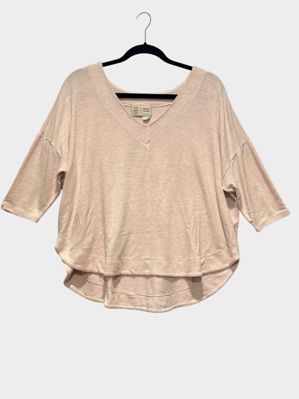 Saturday Sunday by Anthropologie - knit top - V-Neck Size Medium. Light Pink
